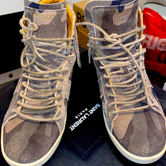 Distressed army fatigue Saint Laurent Sneakers - Picture 1 of 7